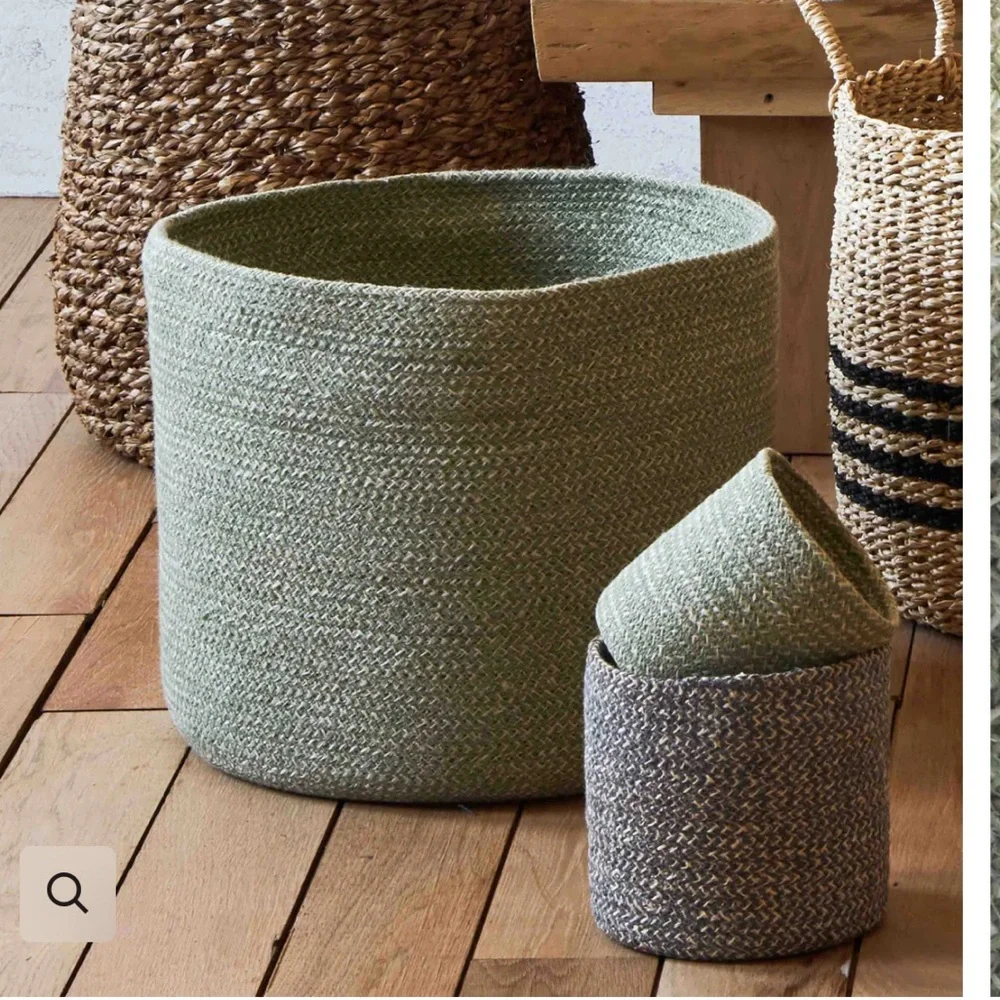 NWT MELIA WOVEN JUTE BASKET - Picture 1 of 8